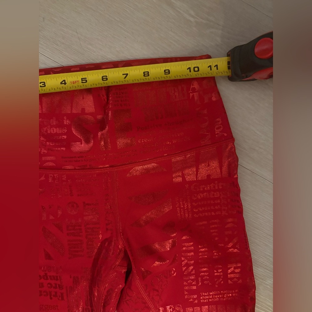 Lululemon Athletica Red Text Print Leggings - Picture 4 of 8